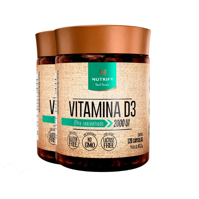 Kit 2 Vitamina D3 2000 UI Nutrify 120 Cápsulas