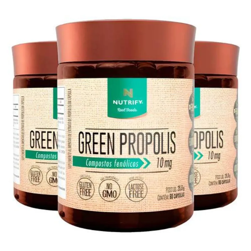 Kit 3 Green Propolis Nutrify 60 Cápsulas