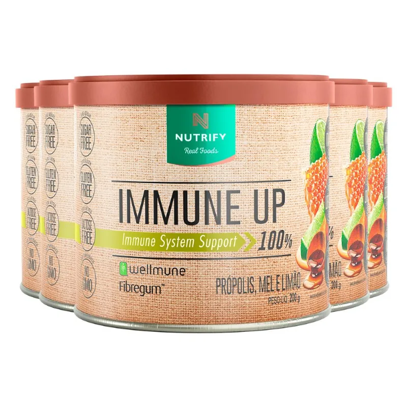 Kit 5 Immune Up Wellmune Propólis, Mel e Limão Nutrify 200g