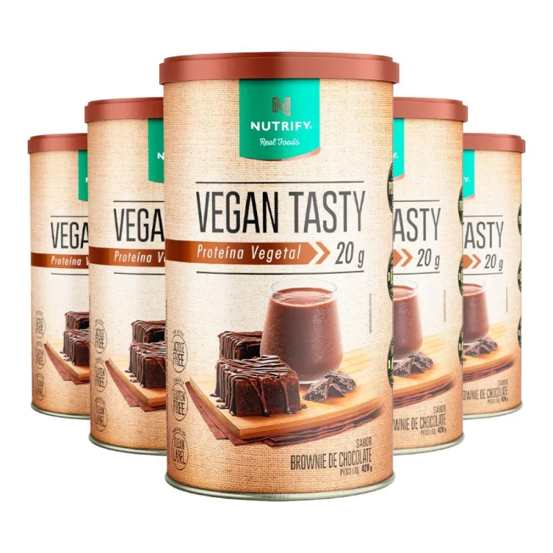 Kit 5 Vegan Tasty Brownie De Chocolate Nutrify 420G - Nutrify