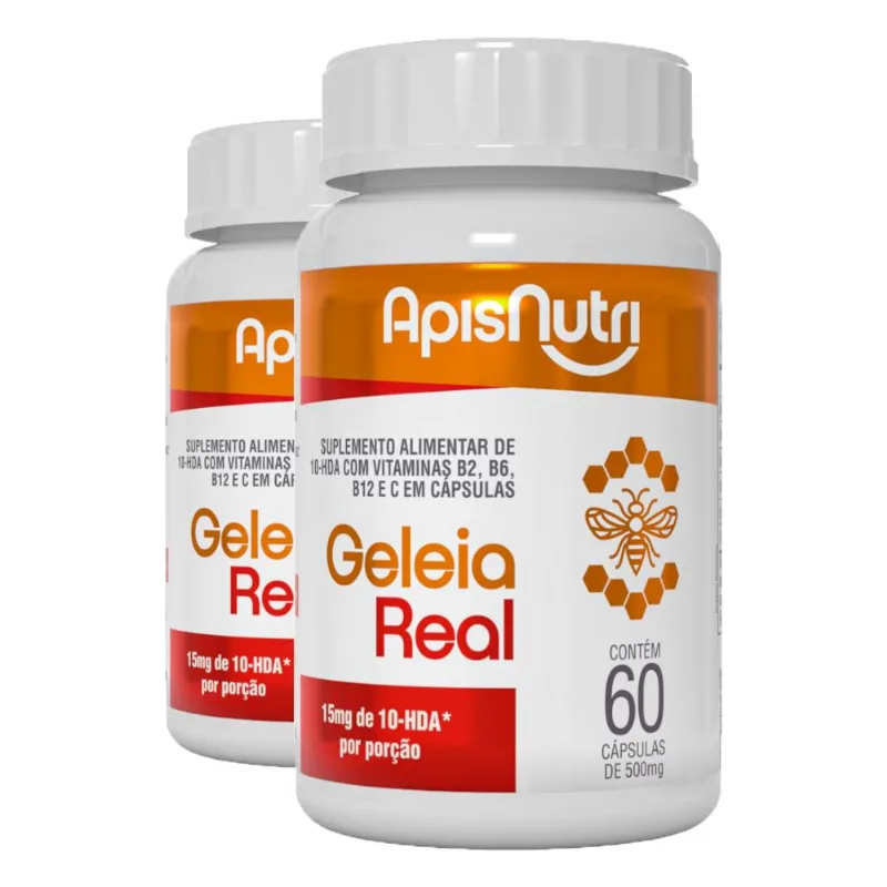 Kit 2 Geleia Real Apisnutri 60 Cápsulas