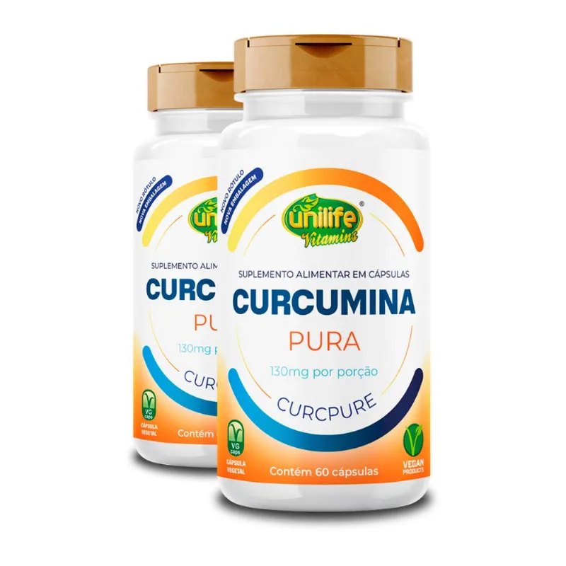 Kit 2 Curcumina Pura Unilife 60 cápsulas