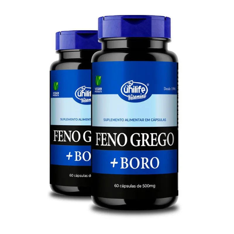 Kit 2 Feno Grego + Boro B Unilife 500mg 60 Cápsulas
