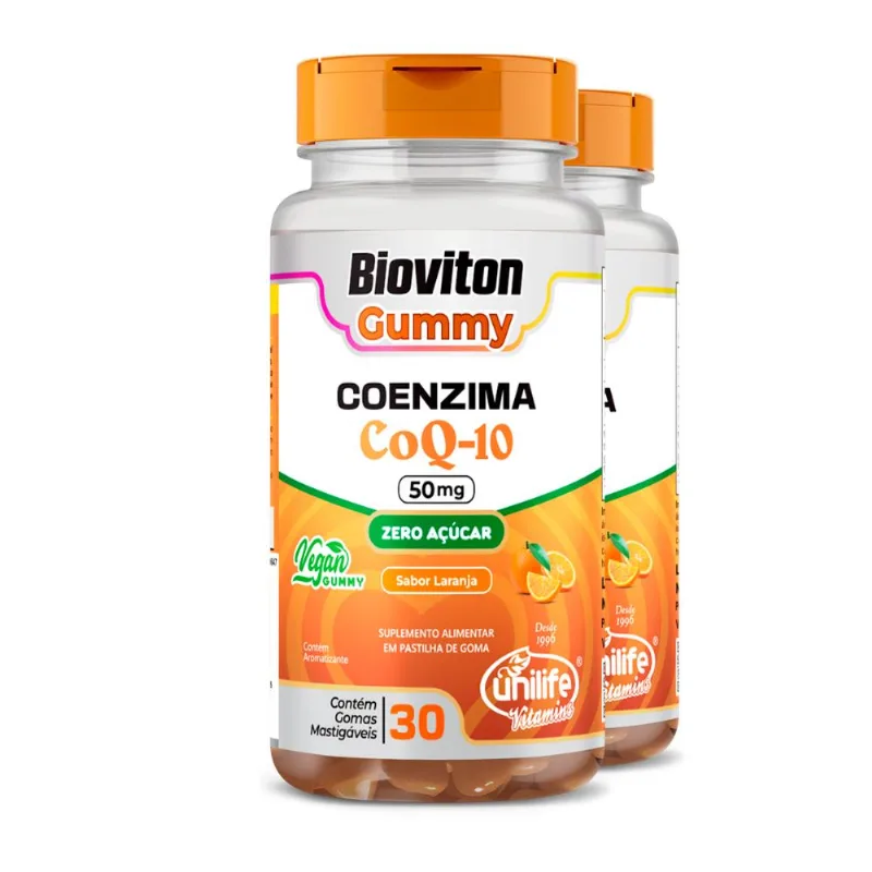 Kit 2 Gummy Coenzima Q10 Unilife 30 gomas Laranja