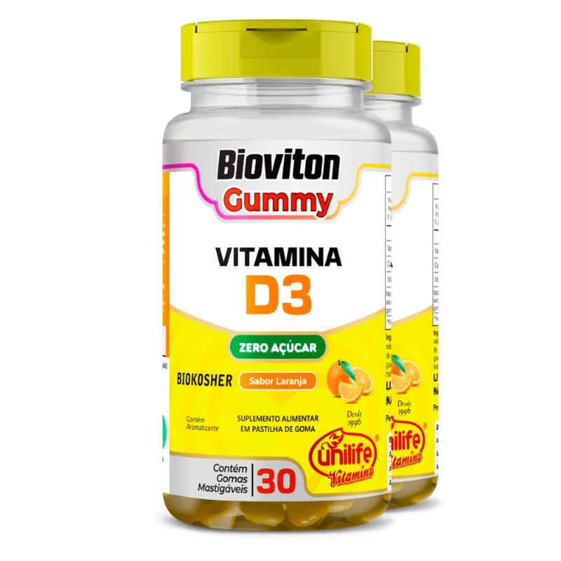 Kit 2 Gummy Vitamina D3 Laranja 30 gomas