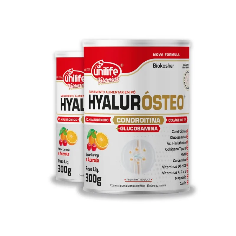 Kit 2 Hyalurosteo Condroitina Unilife 300g