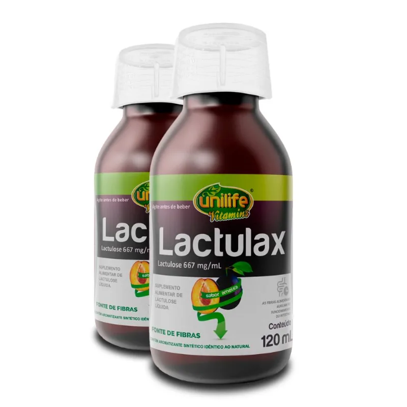 Kit 2 Lactulax Unilife Sabor Ameixa 120ml
