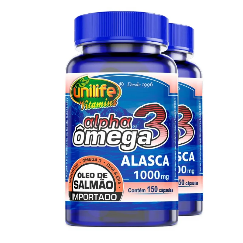Kit 2 Ômega 3 Alpha Salmão Unilife 150 Cápsulas