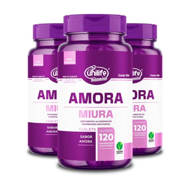Kit 3 Amora Miura Unilife 120 Comprimidos
