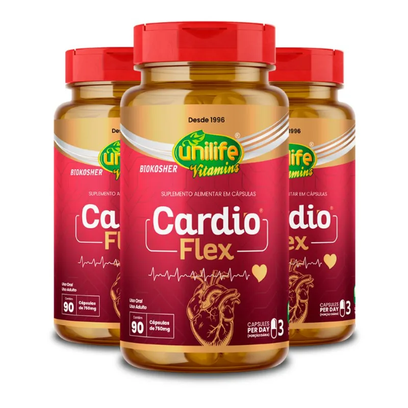 Kit 3 Cardio Flex Unilife 90 Cápsulas 750mg