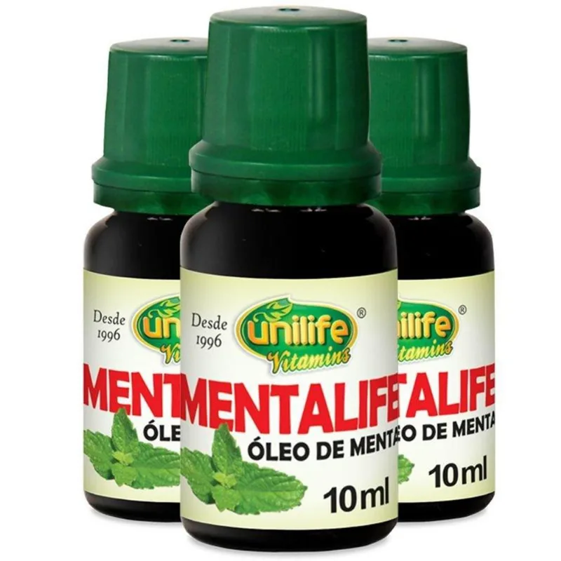 Kit 3 Óleo de Menta Mentalife 10ml Unilife