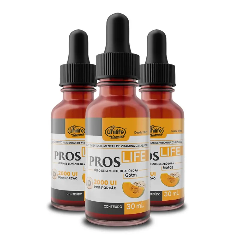 Kit 3 Proslife Óleo Semente Abóbora Unilife 30ml
