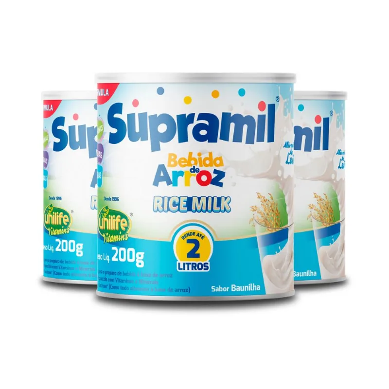 Kit 3 Supramil Bebida De Arroz Kids Unilife 200g