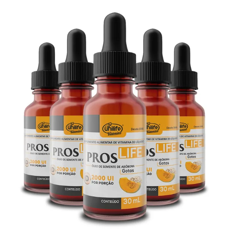Kit 5 Proslife Óleo Semente Abóbora Unilife 30ml