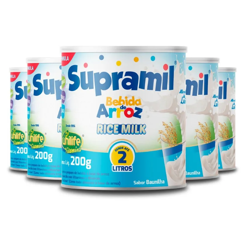 Kit 5 Supramil Bebida de Arroz Kids Unilife 200g