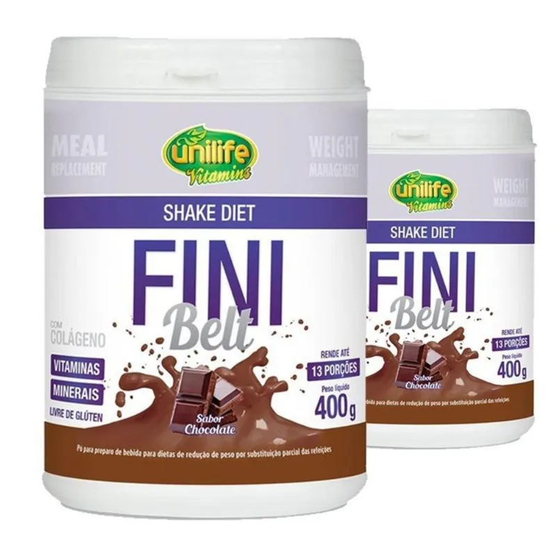 Kit 2 Shake Diet Colágeno Fini Belt Unilife 400g
