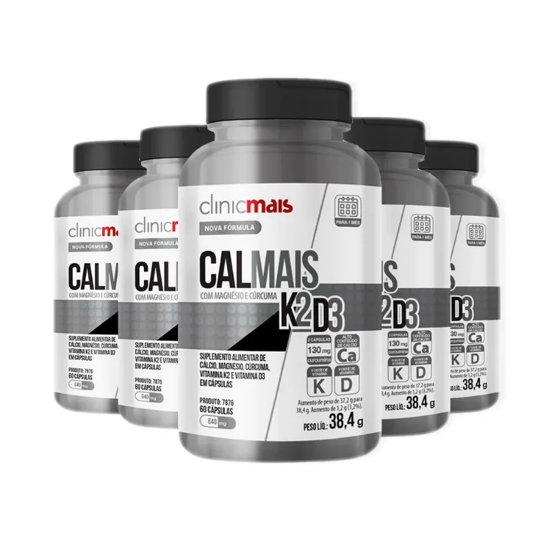 Kit 5 Calmais K2d3 Clinicmais 60 Cápsulas