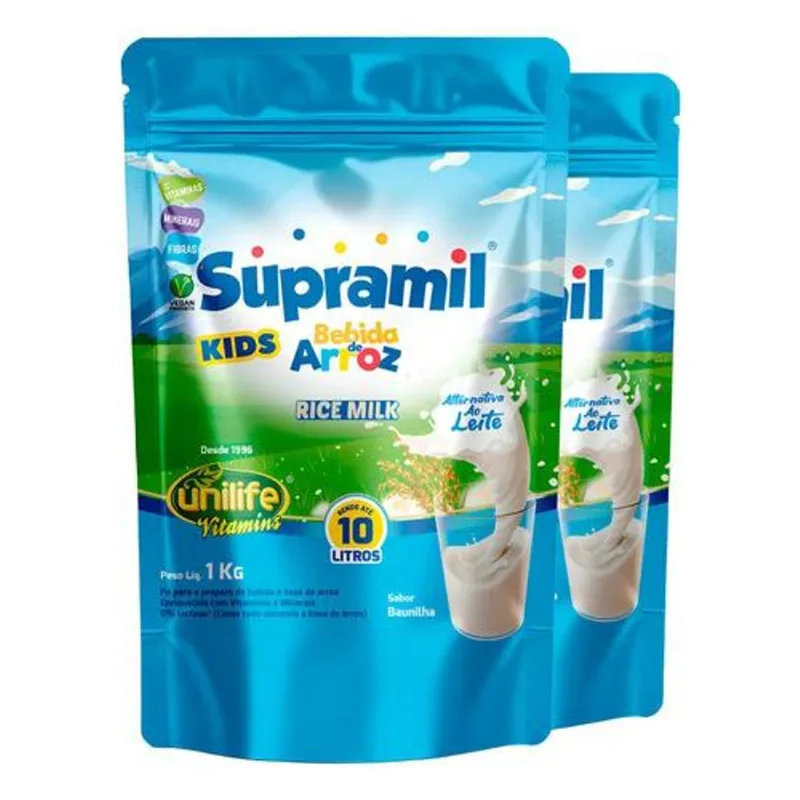 Kit 2 Supramil Bebida de Arroz Kids Unilife 1Kg