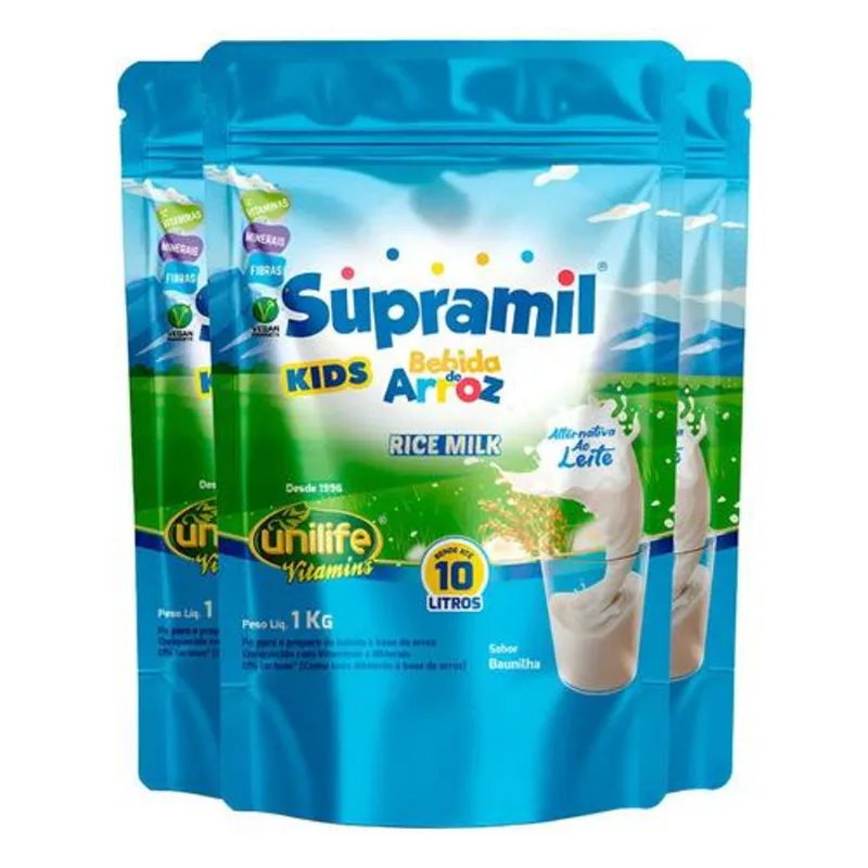 Kit 3 Supramil Bebida de Arroz Kids Unilife 1Kg