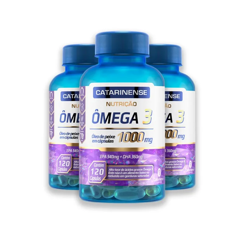 Kit 3 Ômega 3 1000mg Catarinense 120 Cápsulas