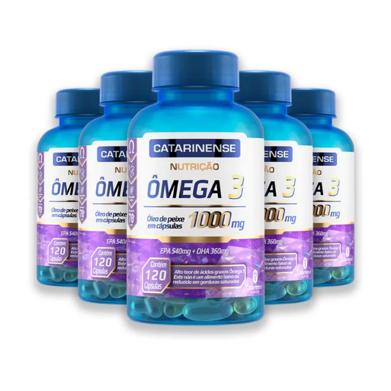 Kit 5 Ômega 3 1000mg Catarinense 120 Cápsulas