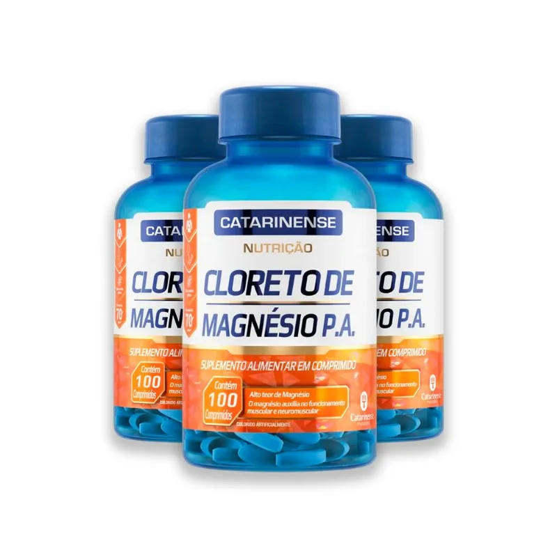 Kit 3 Cloreto de Magnésio Catarinense 100 Comprimidos