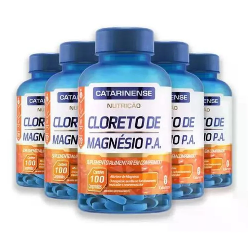 Kit 5 Cloreto de Magnésio Catarinense 100 Comprimidos