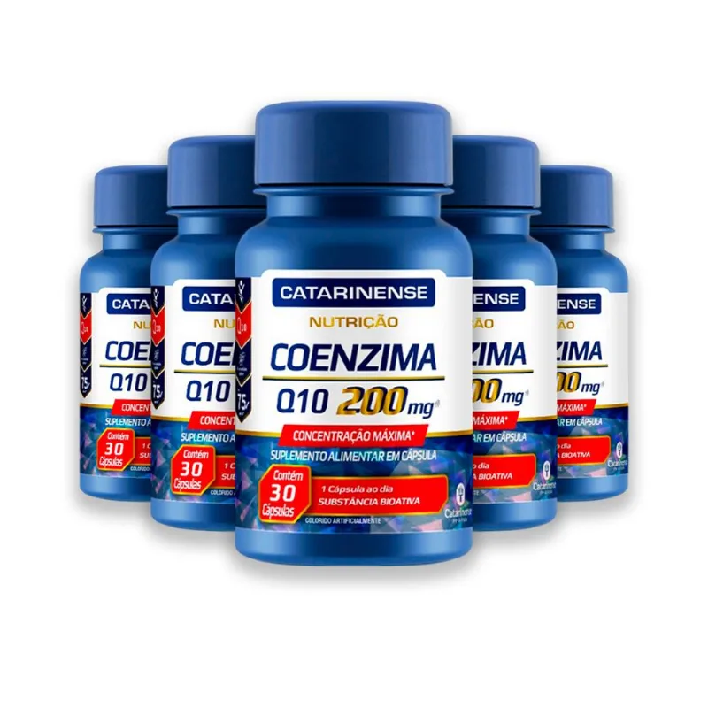 Kit 5 Coenzima Q10 200mg 30 Cápsulas Catarinense