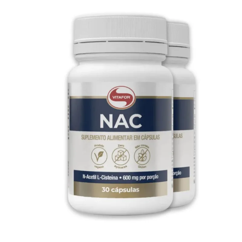 Kit 2 NAC N-Acetil L-Cisteína Vitafor 600mg 30 Cápsulas