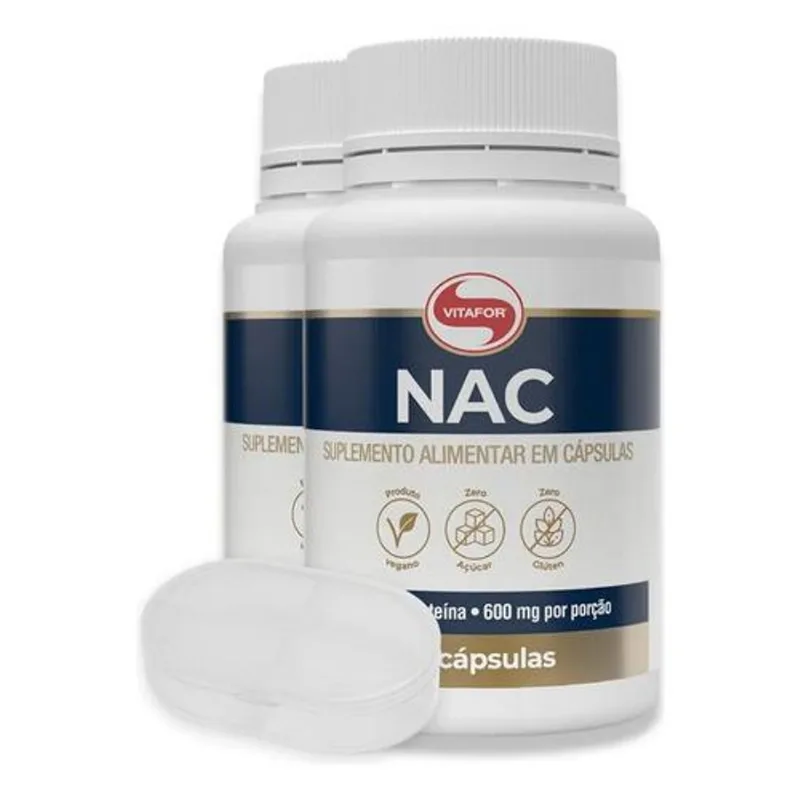 Kit 2 NAC N-Acetil L-Cisteína Vitafor 600mg 60 Cápsulas