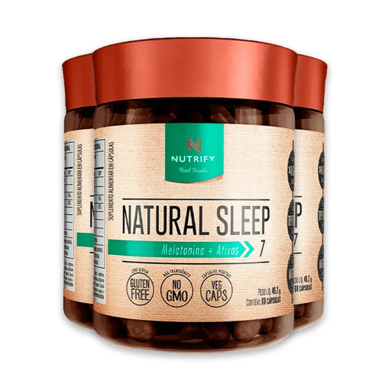 Kit 3 Natural Sleep Nutrify 60 Cápsulas