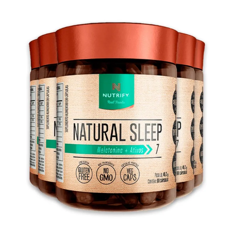 Kit 5 Natural Sleep Nutrify 60 Cápsulas
