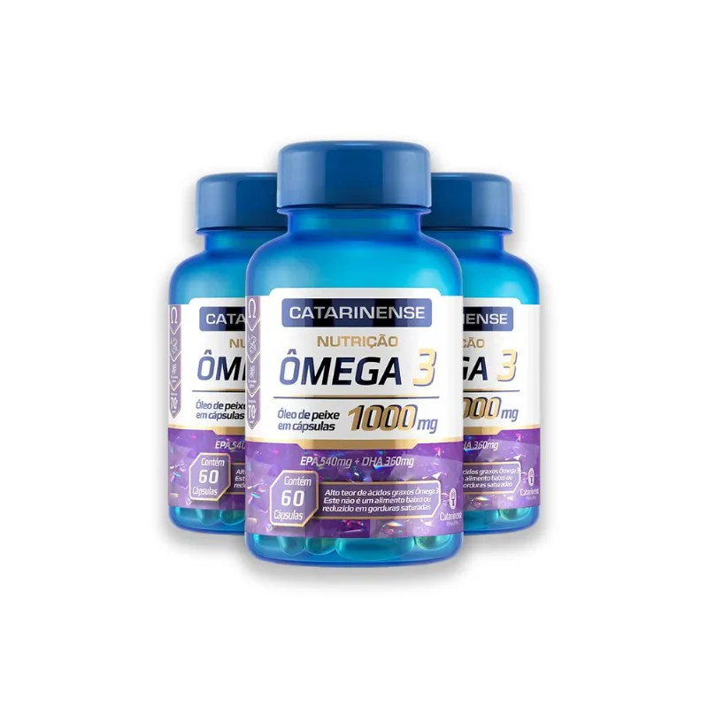 Kit 3 Ômega 3 1000mg Catarinense 60 Cápsulas
