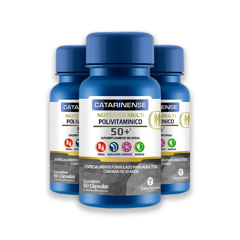 Kit 3 Polivitamínico Sênior +50 Catarinense 60 Cápsulas