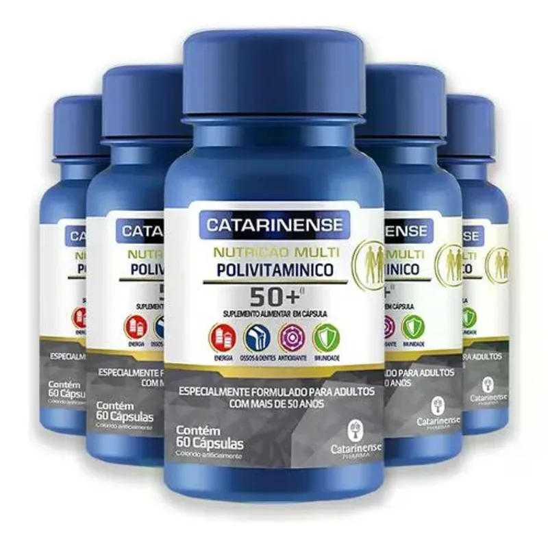 Kit 5 Polivitamínico Sênior +50 Catarinense 60 Cápsulas