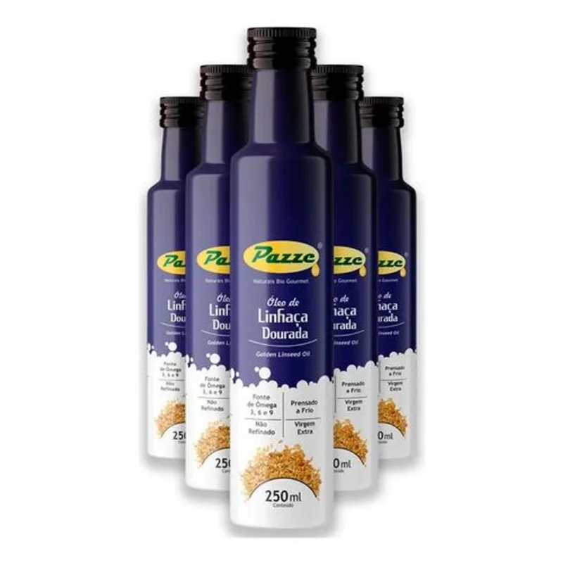 Kit 5 Óleo de Linhaça Dourada Pazze 250ml