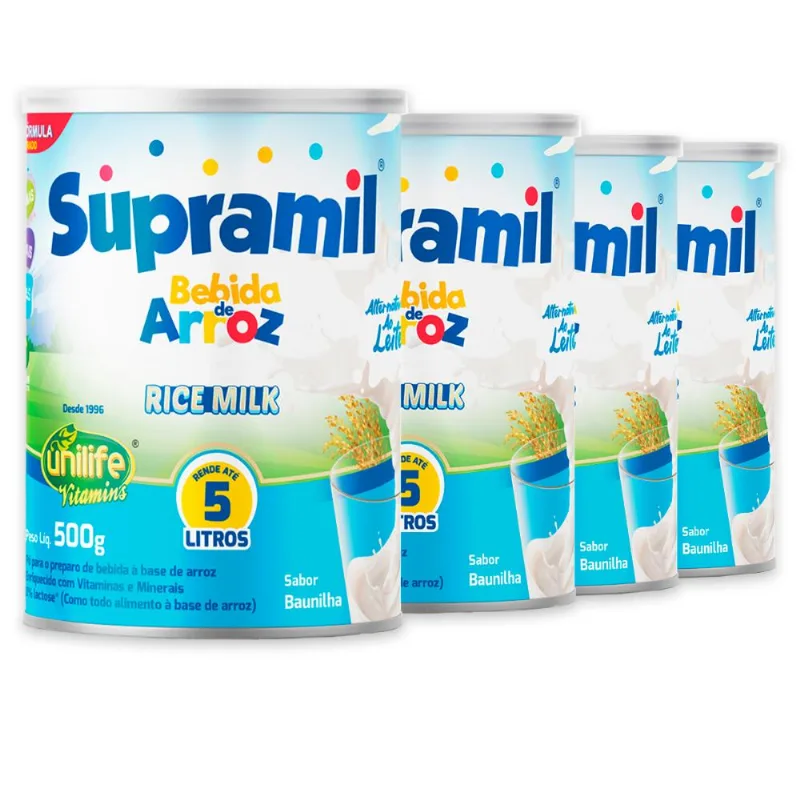 Kit 4 Supramil Bebida de Arroz Kids Unilife 500g