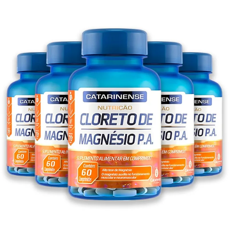 Kit 5 Cloreto de Magnésio P.A. 60 Comprimidos Catarinense