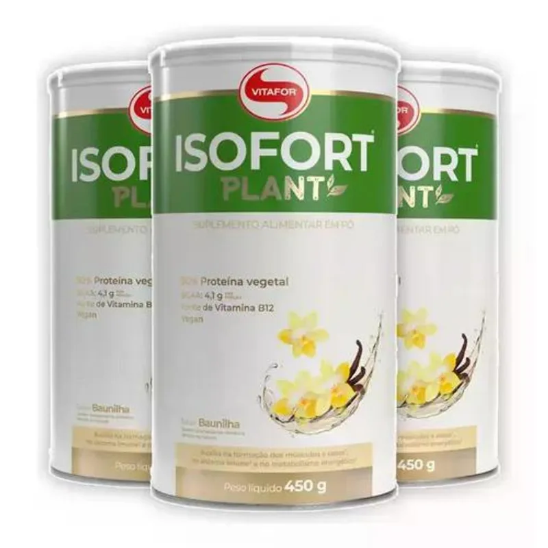 KIT 3 | Isofort Plant Baunilha Vitafor 450g