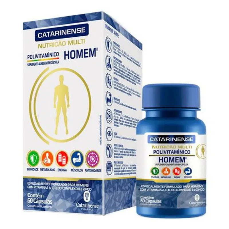 Multipolivitamínico Homem Catarinense 60 Cápsulas