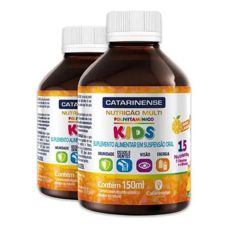 Kit 2 Polivitamínico Kids Catarinense Laranja 150ml