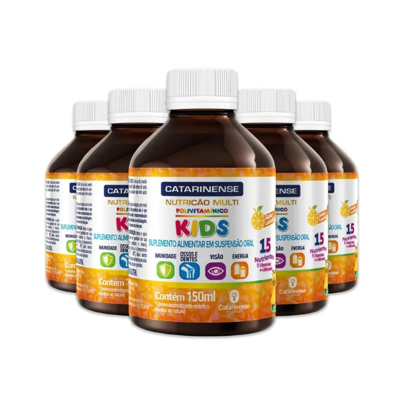 Kit 5 Polivitamínico Kids Catarinense Laranja 150ml