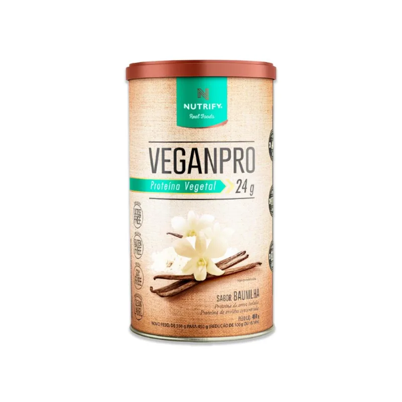 VeganPro Baunilha Proteína Vegetal 24g Nutrify 450g