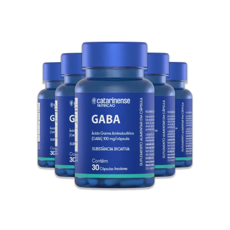 Kit 5 Gaba Ácido Gama Aminobutírico Catarinense 30 Cápsulas