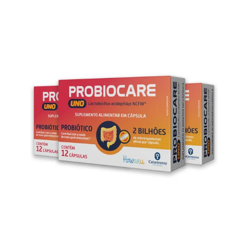 Kit 3 Probiocare Uno 12 Cápsulas Catarinense