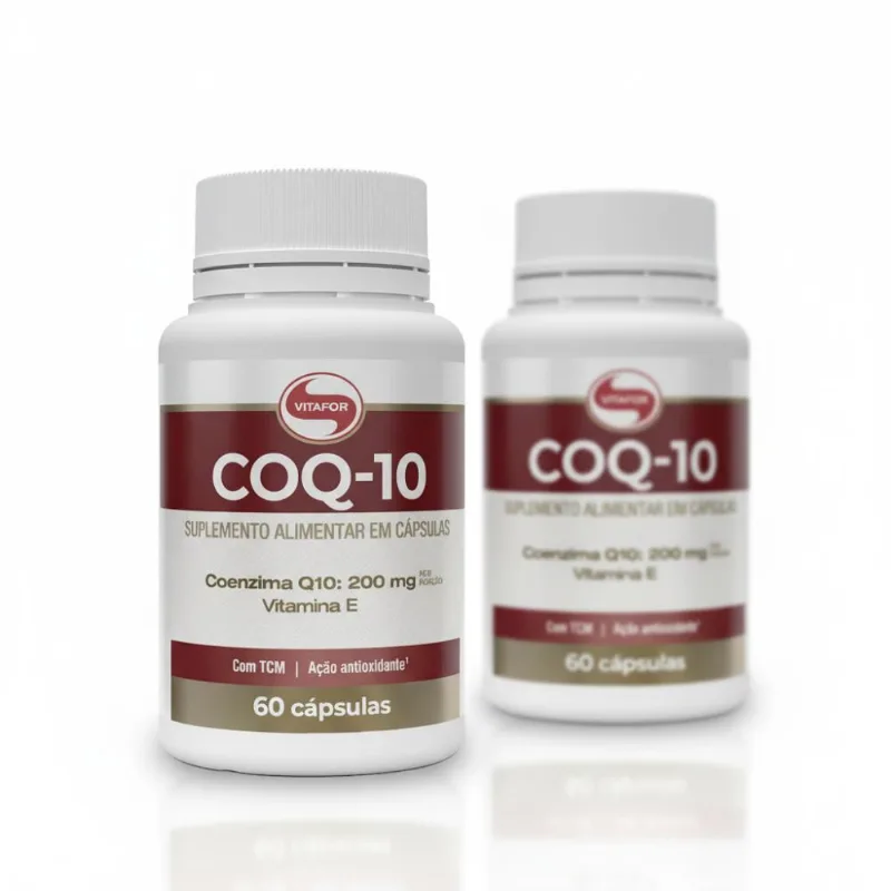 KIT 2 COQ-10 Coenzima Q10 200mg (Vitamina E) Vitafor 60Caps