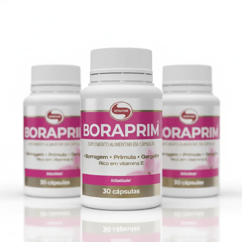 KIT 3 Boraprim Óleos de Prímula Vitafor 30 Cápsulas