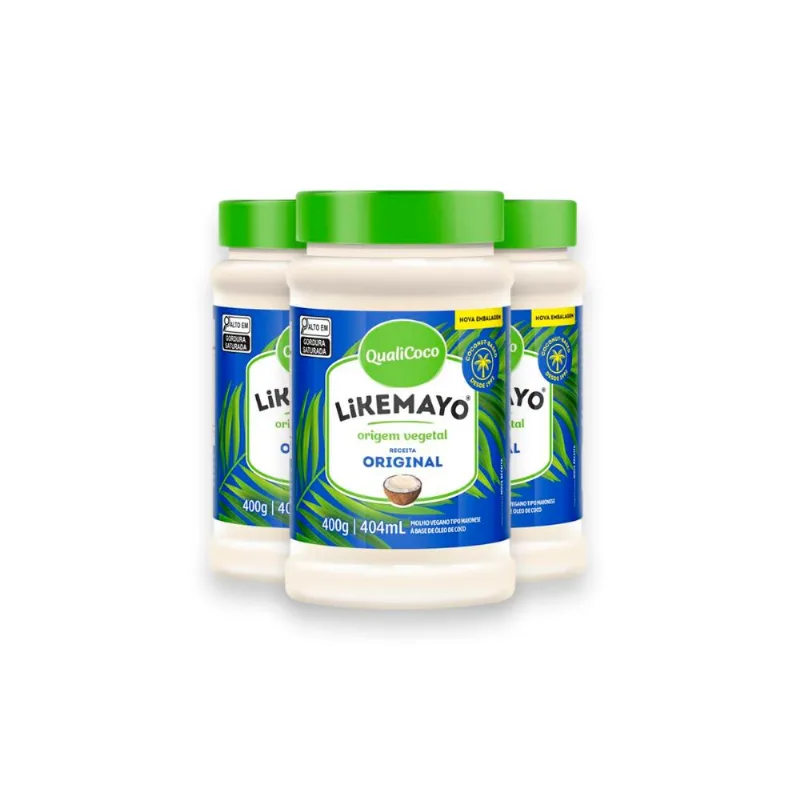 Kit 3 Maionese Likemayo Qualicoco 400g Molho Vegano