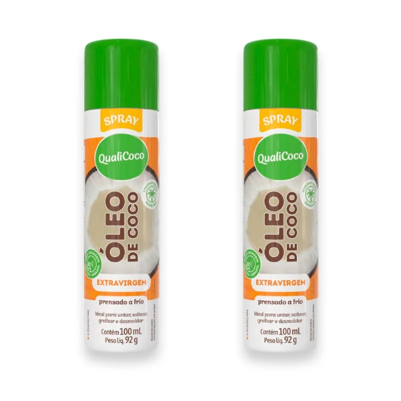 Kit 2 Óleo de Coco Spray Qualicoco Extravirgem 100ml