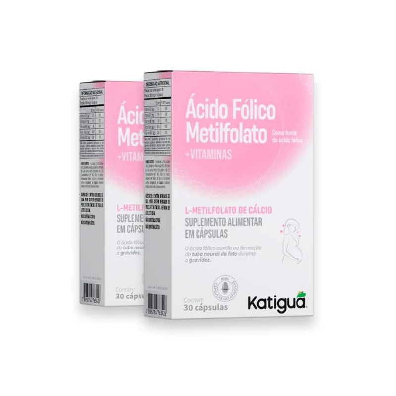 Kit 2 Ácido Fólico Katiguá Metilfolato 30 cápsulas